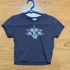 Garage Black Graphic Tee with Guitar Design